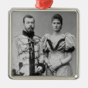 Portrait photograph of Tsar Nicholas II (1868-1918 Metal Tree Decoration