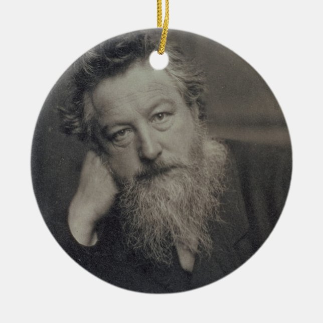 Portrait photograph of William Morris (1834-96) by Ceramic Ornament (Front)