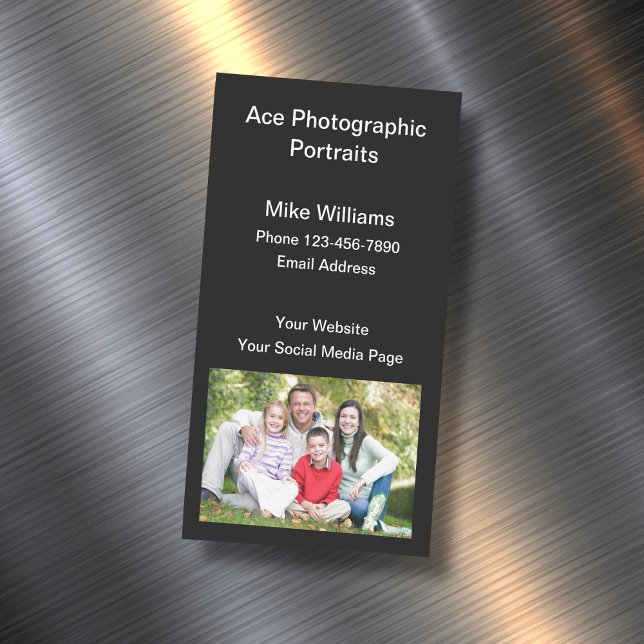 Portrait Photographer Vertical Magnetic Business Card (Creator Uploaded)