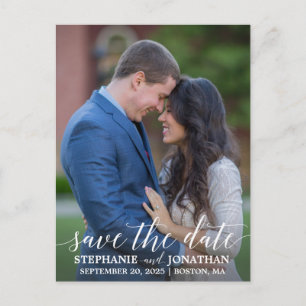 Portrait Picture Save The Date Postcard, Photo Postcard