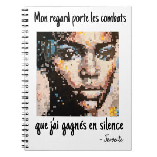Portrait pixel audacieux aux tons vifs notebook