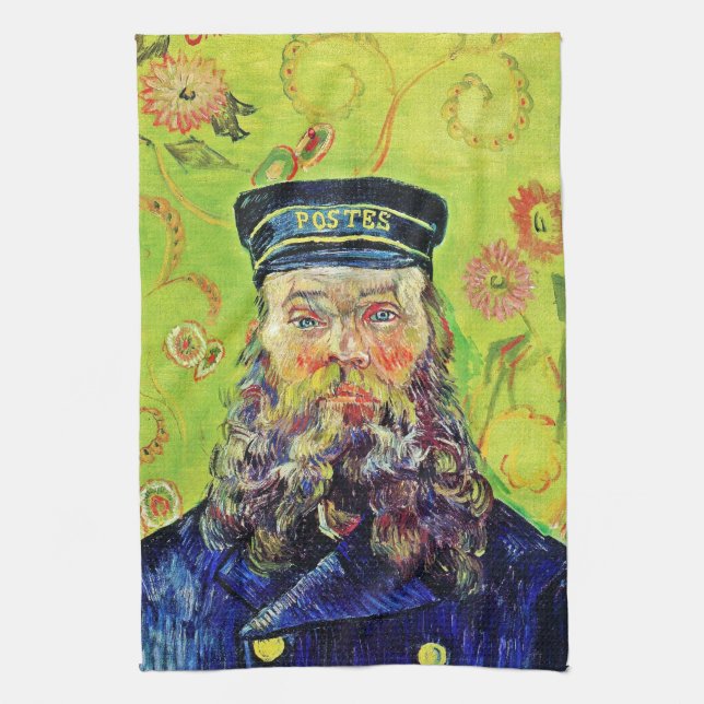 Portrait Postman Joseph Roulin Vincent van Gogh Tea Towel (Vertical)
