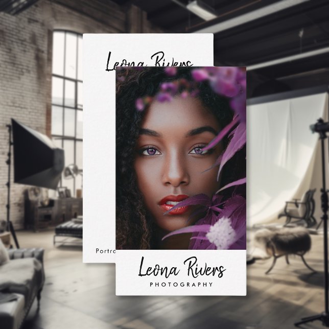 Portrait QR Code Photographer Business Card (Creator Uploaded)