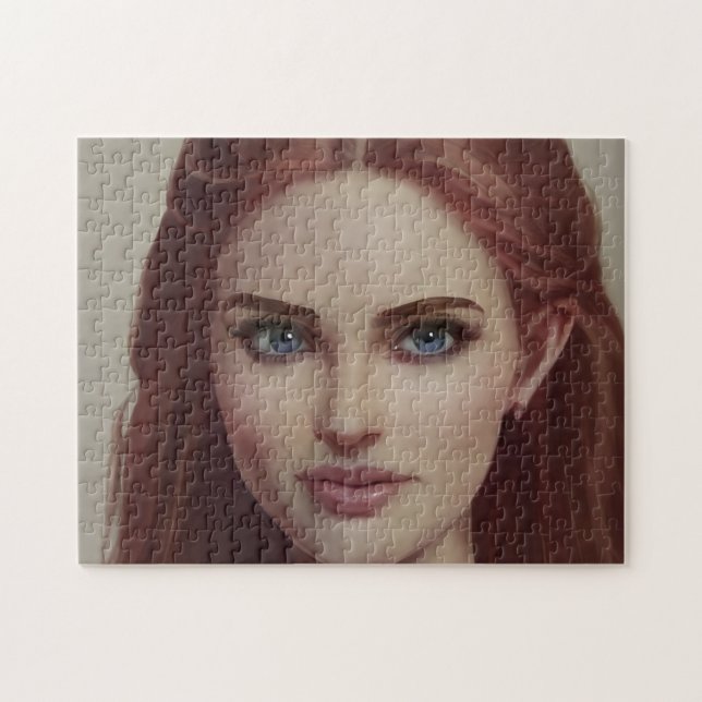 Portrait Red Hair Smile Young Woman Jigsaw Puzzle (Horizontal)