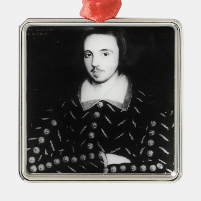 Portrait said to be Christopher Marlowe Metal Ornament (Front)