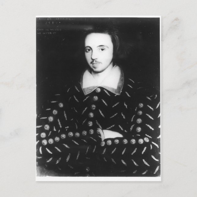 Portrait said to be Christopher Marlowe Postcard (Front)