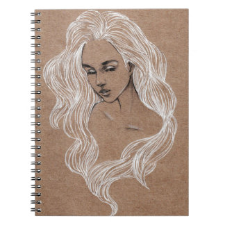 Portrait Sketch: Young Girl Illustration Notebook