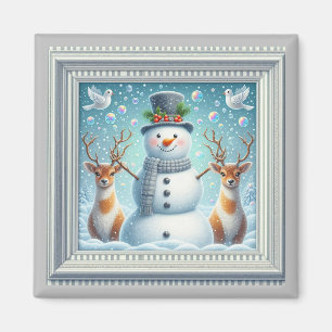 Portrait Snowman Magnet