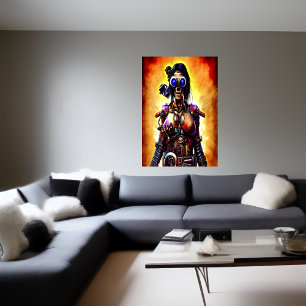 Portrait steampunk skeleton   AI Art Poster