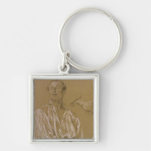 Portrait study of a man in a white shirt key ring