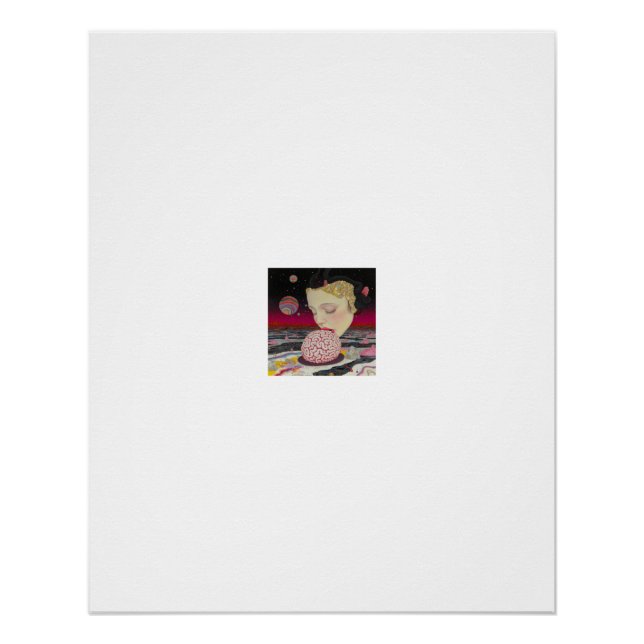 Portrait Touching Brain Cosmic Planets Poster (Front)