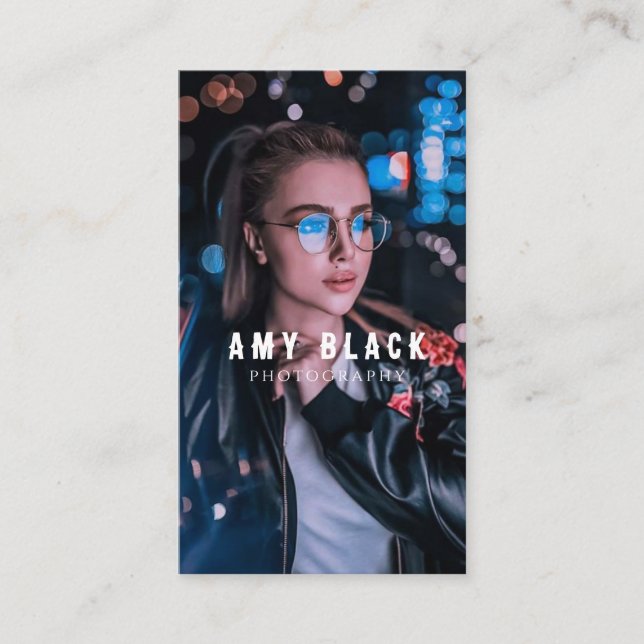 Portrait Woman Girl Photography Business Card (Front)