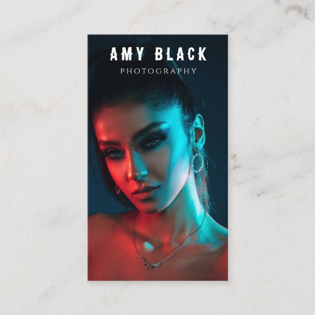 Portrait Woman Girl Photography Business Card (Front)