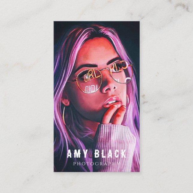 Portrait Woman Girl Photography Business Card (Front)