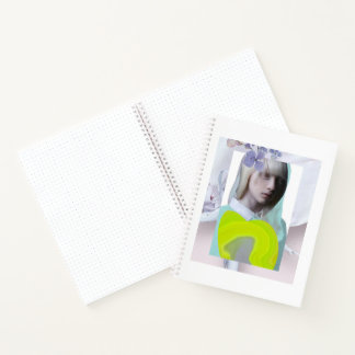 Portrait young girl pastel fluoro digital collage notebook