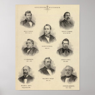 Portraits Governors of Wisconsin Louis P Harvey Poster