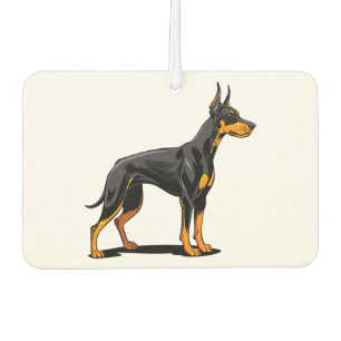 Portraits of a head Doberman dog front view Car Air Freshener