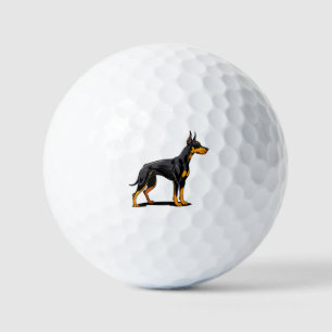 Portraits of a head Doberman dog front view Golf Balls