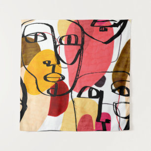 Portraits of a woman in modern abstract style. Han Tapestry