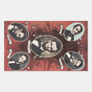 Portraits of Abraham Lincoln Vintage Rectangular Sticker