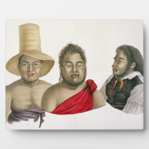Portraits of chiefs of the Sandwich Islands, from Plaque