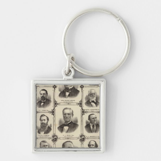 Portraits of Citizens of Cedar Rapids Key Ring (Front)