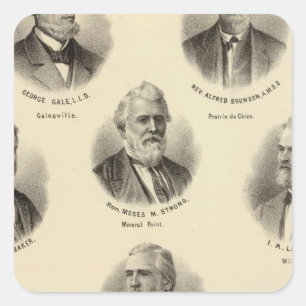 Portraits of George Gale, Alfred Brunson Square Sticker