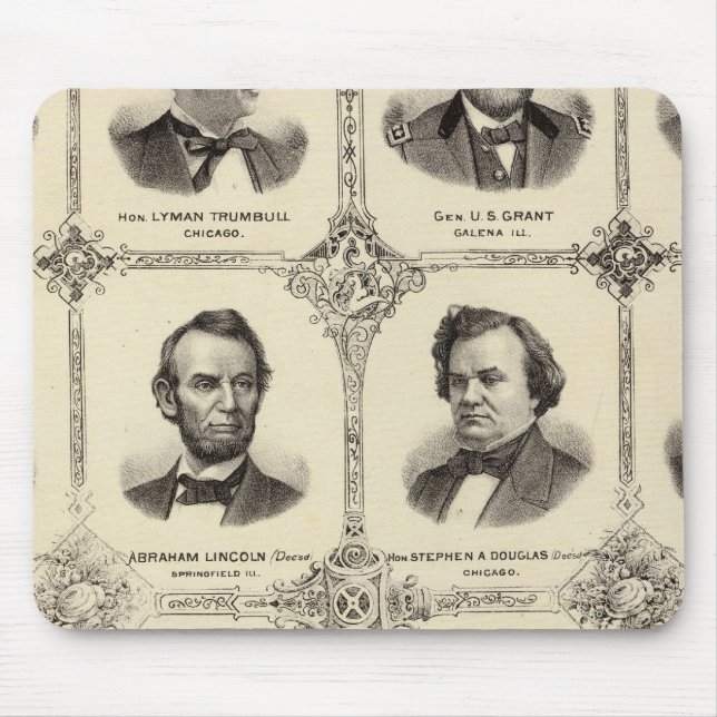 Portraits of Gustavus Koerner Mouse Pad (Front)