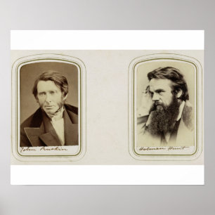 Portraits of John Ruskin (1819-1900) and William H Poster