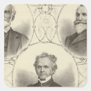 Portraits of men of the New Jersey coast Square Sticker