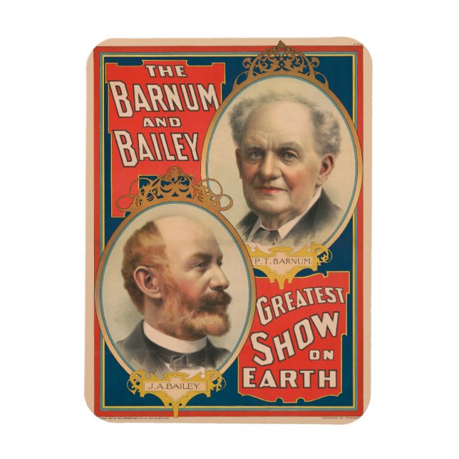 Portraits Of P.T. Barnum And J.A. Bailey Magnet (Vertical)