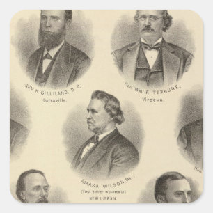 Portraits of Rev H Gilliland, Wm F Terhune Square Sticker