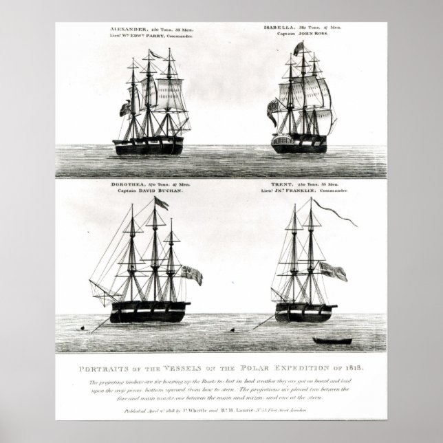 Portraits of the vessels on the Polar Expedition Poster (Front)