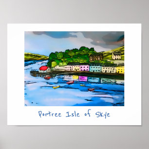 Portree Isle of Skye Scotland painting   Poster