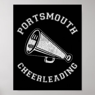 Portsmouth Cheer Distressed Retro 90's Cheerleader Poster