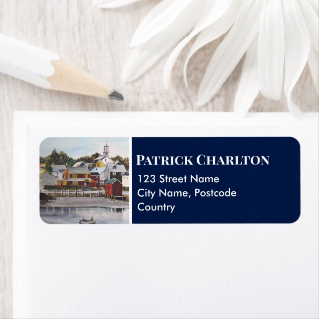 Portsmouth Harbour, New Hampshire Return Address Label (Insitu)