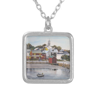 Portsmouth Harbour, New Hampshire Silver Plated Necklace
