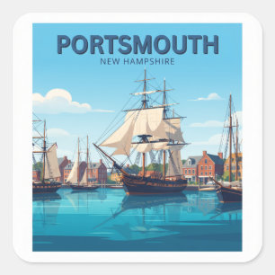 Portsmouth Harbour New Hampshire Square Sticker