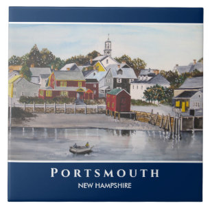 Portsmouth Harbour New Hampshire USA Painting Ceramic Tile