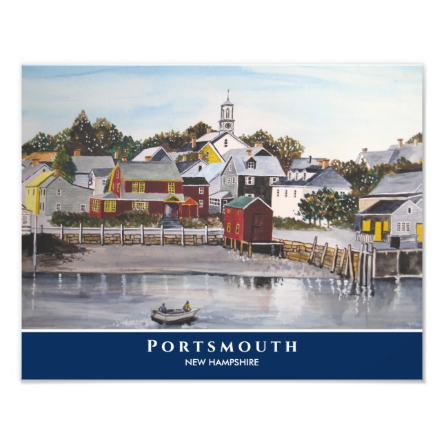 Portsmouth Harbour New Hampshire USA Painting Photo Print (Front)