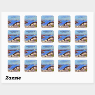 Portsmouth Harbour, NH fine art painting, Square Sticker