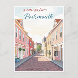 Portsmouth, New Hampshire – Colonial Streets Postcard