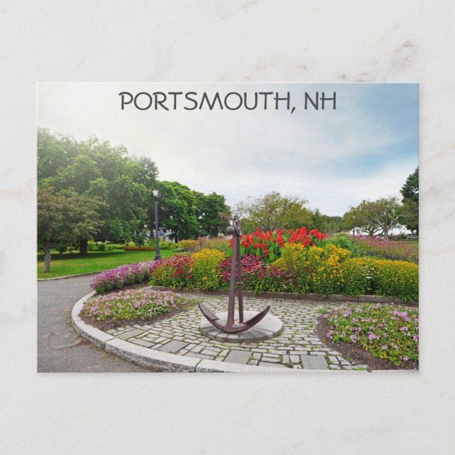 Portsmouth New Hampshire Trial Gardens Travel Postcard (Front)