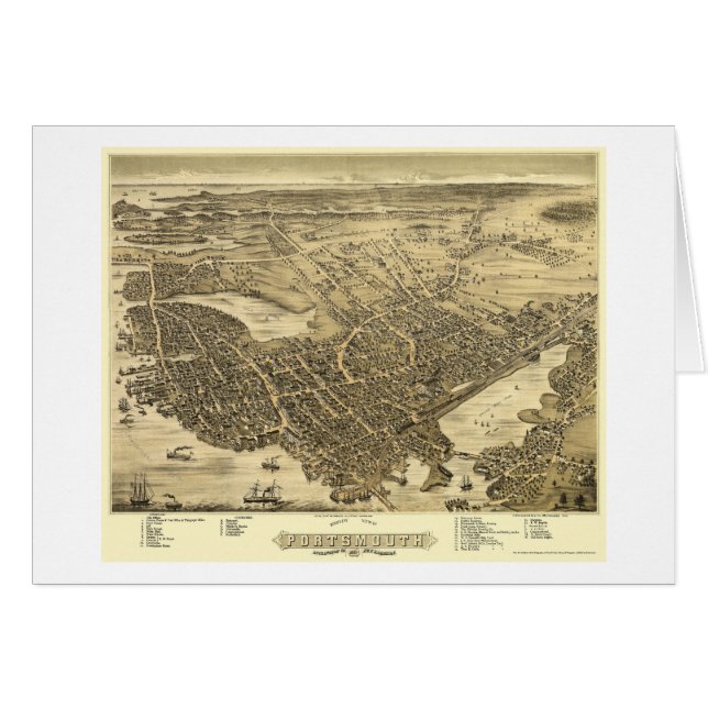 Portsmouth, NH Panoramic Map - 1877 (Front Horizontal)