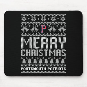 Portsmouth Patriots Logo Merry Christmas Ugly Swea Mouse Pad