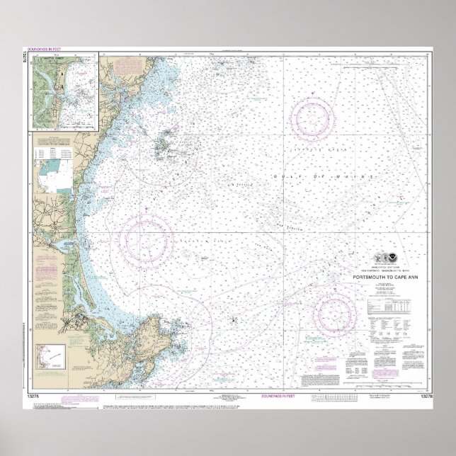 Portsmouth to Cape Ann Nautical Chart 13278 (Front)
