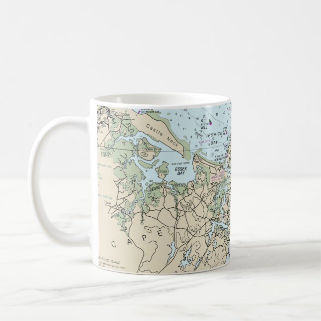 Portsmouth to Cape Ann Nautical Chart 13278 Coffee Mug (Left)