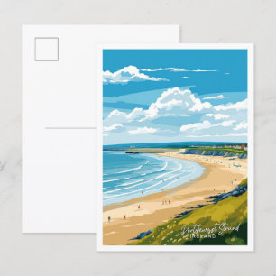Portstewart Strand Ireland Travel illustration Postcard