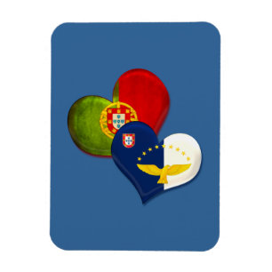 Portugal and Azores hearts Magnet