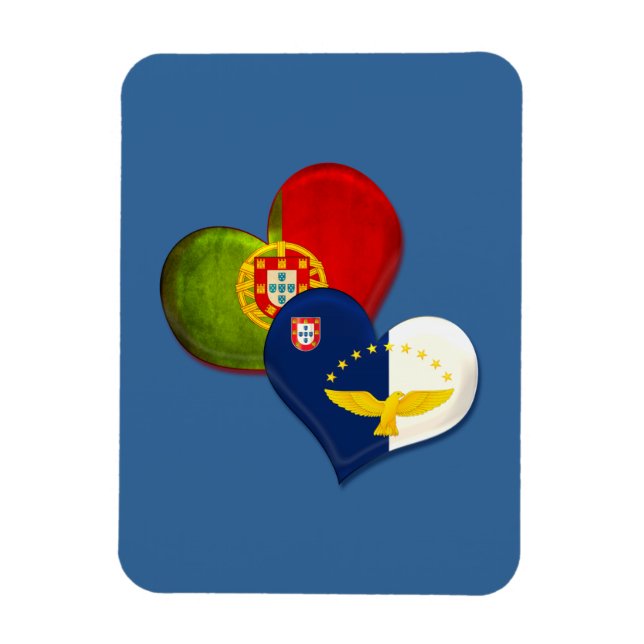 Portugal and Azores hearts Magnet (Vertical)